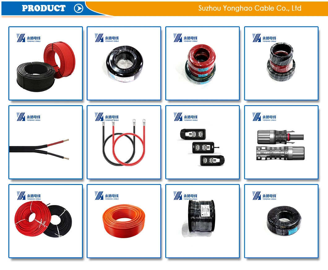 Two Coresolar System Photovoltaic Flexible Copper PV Solar Panel Electrical Wire 2.5mm2 4mm2 6mm2 10mm2 DC Electric Solar Fiber Optic Cable